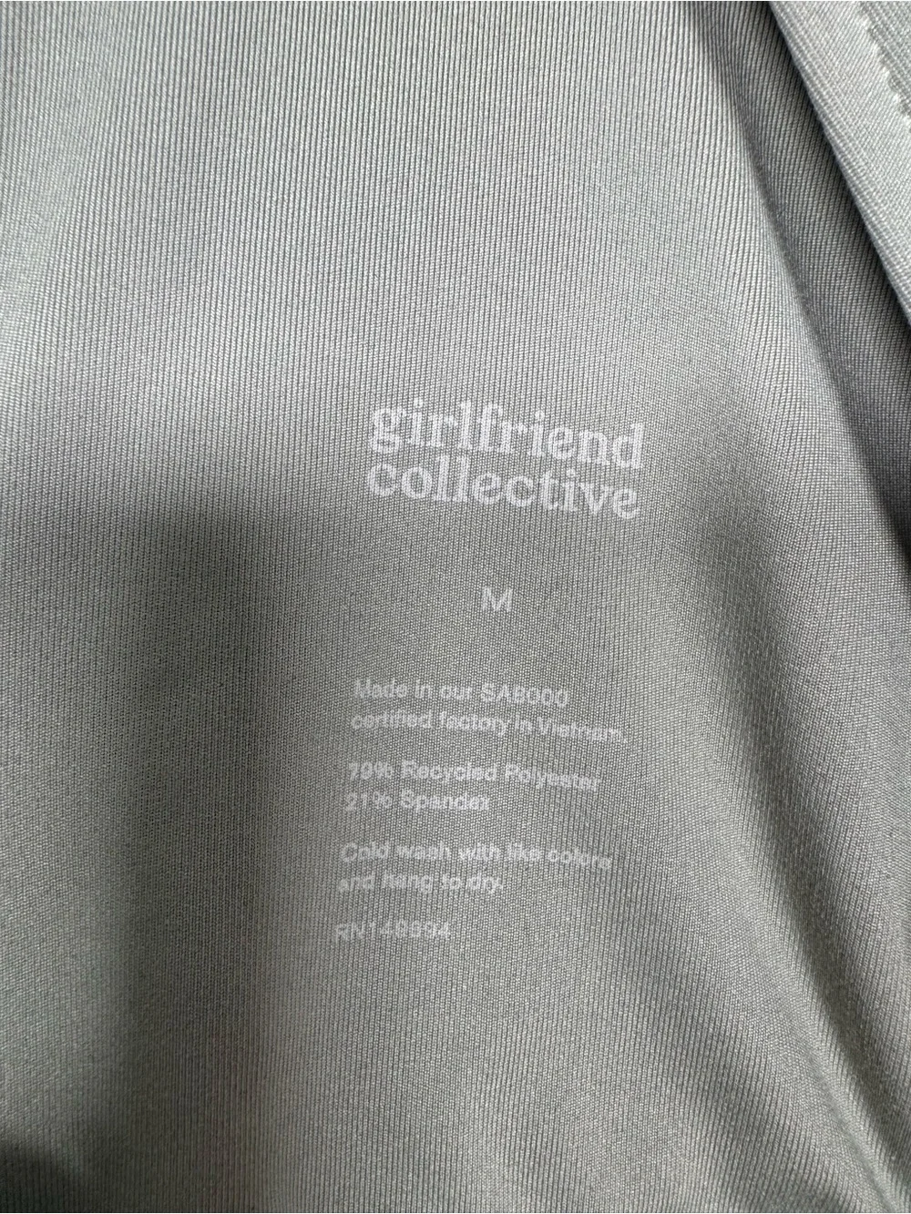 Girlfriend Collective Sage Green Compressive Unitard Jumpsuit Medium